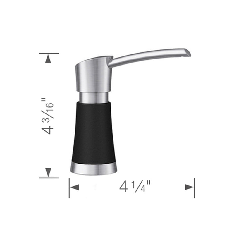 Artona Kitchen Soap Dispenser - Single Hole - 2" Brass/Steel/Coal Black