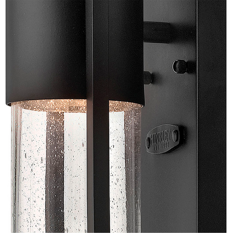 Shelter Outdoor Entrance Wall Light - Wall Mount - 16" Aluminum/Glass/Black