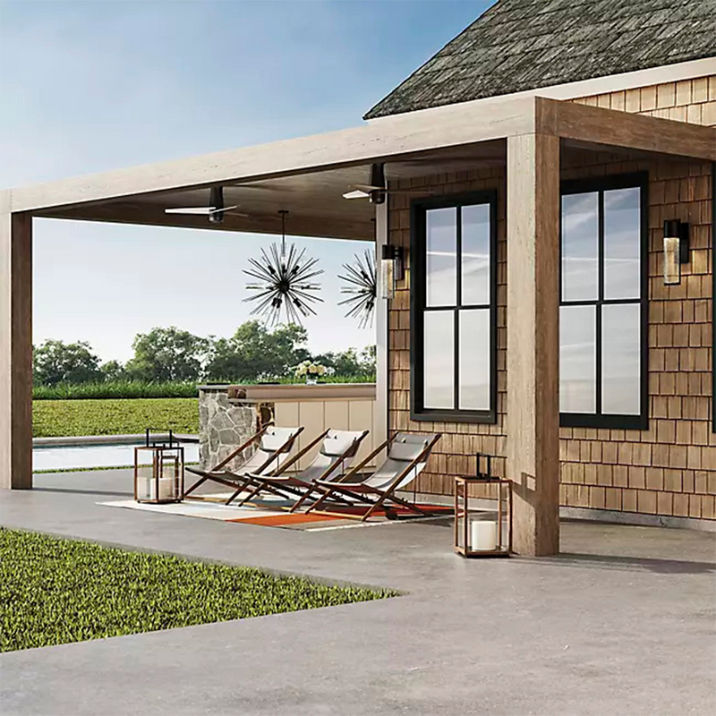 Shelter Outdoor Entrance Wall Light - Wall Mount - 16" Aluminum/Glass/Black