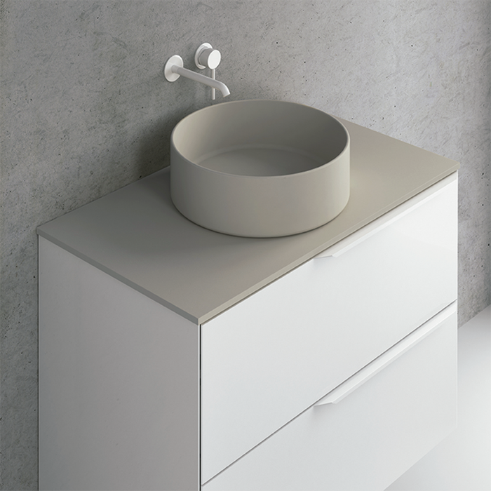 Sun Bathroom Sink - Vessel - 15" Ceramic/Sand Matt