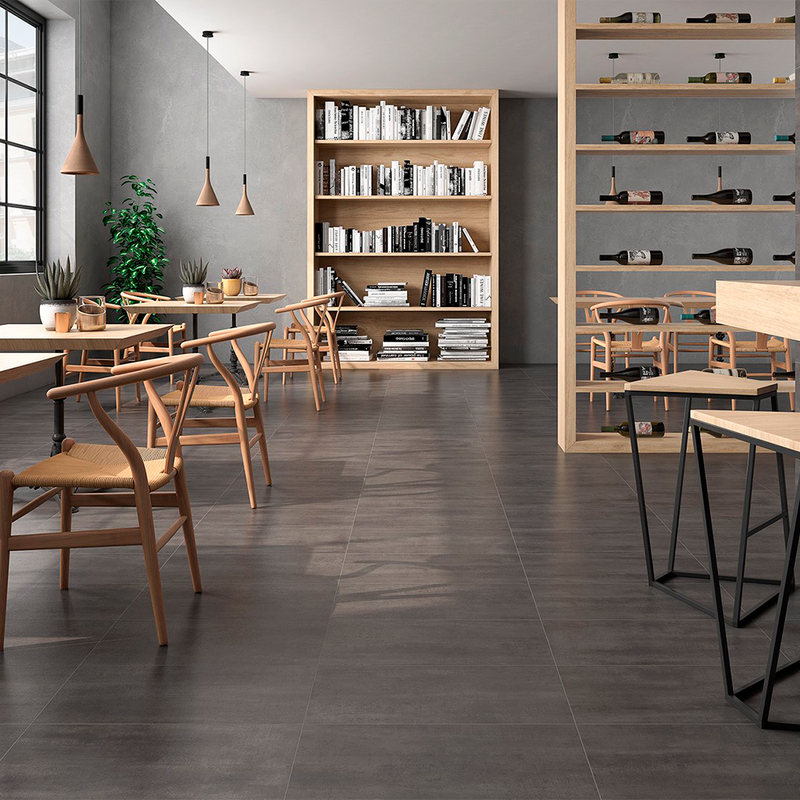 Nolita Antracita Floor Tile - Wall or Floor Mount - 24 x 48" Porcelain/Grey