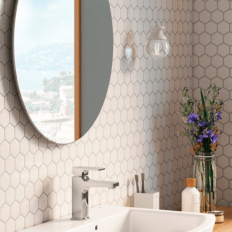 CC Mosaic White Matte Wall Tile - Wall Or Floor Mount - 12 x 12" Porcelain/Matt White / $ 5.00 Price Per Piece