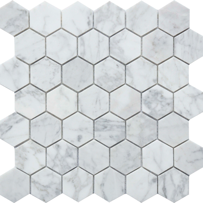 Rockart Mosaic Carrara Wall Tile - Wall Or Floor Mount - 12 x 12" Marble/White / $ 13.00 Price Per Piece