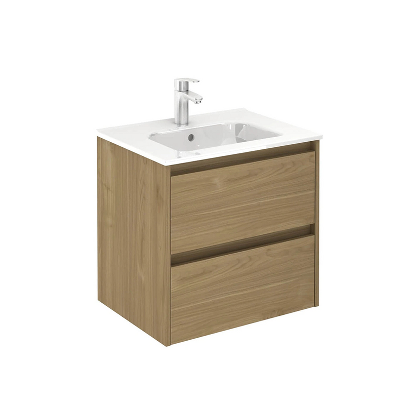 Sansa 2 Drawers Cabinet Only - Wall Mount - 24" Particle Board Laminated/Toffee Walnut