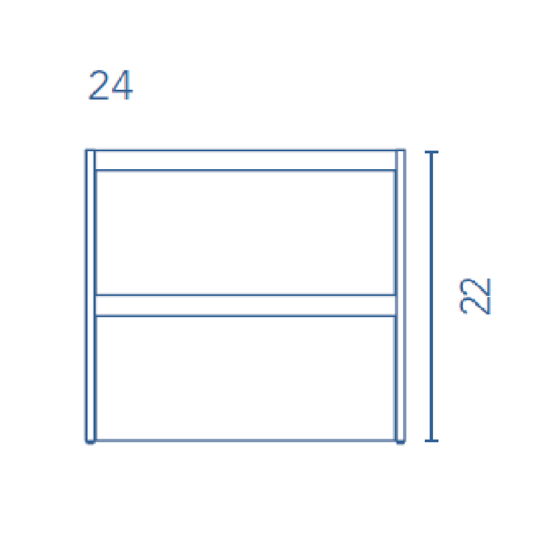 Sansa 2 Drawers Cabinet Only - Wall Mount - 24" Particle Board Laminated/Toffee Walnut