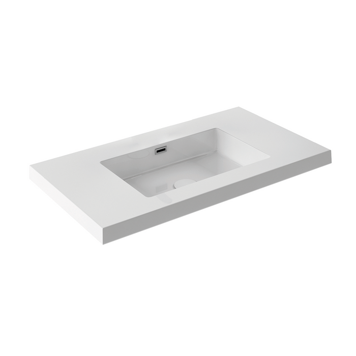 Sansa 2 Doors Bathroom Vanity with Ceramic Sink - Wall Mount - 32" Particle Board Laminated/White