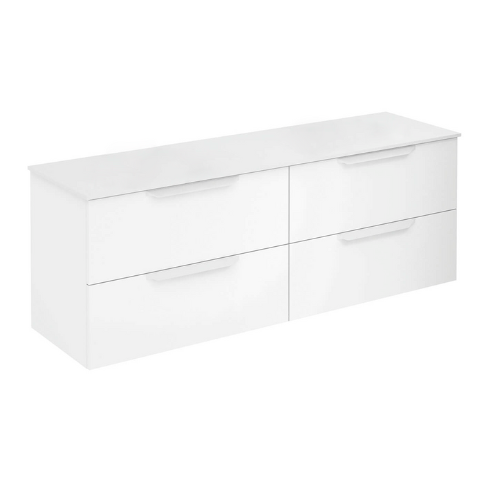 Urban 4 Drawers Bathroom Vanity with Mineral Countertop - Wall Mount - 64" Particle Board Laminated/Matt White